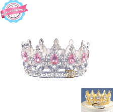Torta Dekor KRUNA MISS 8 cm - Metal - Srebro Roza